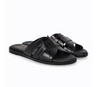 Lince |Animal Print Comfortable Shovel Sandal | Rubber Sole | Gel Insole | V07908 | Made in Spain, Black/White, 4 UK