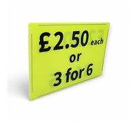 Lince Display Limited Black & Green Correx Market Price Card Sign Board Double-Sided & Waterproof (£2.50or3for£6)