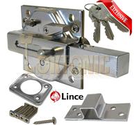 LINCE - 2930HC Reinforced gate Lock | Closed Lock case & Strike for Enhanced Functioning and Resistance | 3 Keys | Nickel Finish