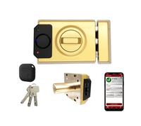 Lince SMARt7930 Smart Door Lock - Deadbolt with 100 dB Alarm, App Control, Remote Control & High-Security Reversible Key - USB-C Rechargeable-Silver