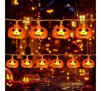 Lincentra Halloween Pumpkin Lights, 3M 20 LED Halloween Fairy Lights Battery Operated with 6h Timer for Party Harvest Thanksgiving Indoor Decorations