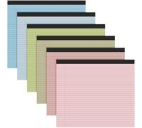 Lincia 11" x 9.5" Legal Pads College Ruled Notepad Landscape Notebook Horizontal Lined Notebook 80 Gsm Assorted Colors Paper Pastel Writing Pads for School Office, 40 Sheet (Pastel Colors,6 Pcs)