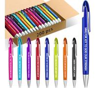Lincia 200 Pcs Bible Verse Ballpoint Pens Bulk Retractable Medium Point Pens with Black Ink Inspiration Thank You Gifts for Christmas, Back to School, Teacher