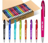 Lincia 200 Pcs Inspirational Ballpoint Pens Bulk Retractable Medium Point Pens with Black Ink Inspiration Thank You Gifts for Christmas, Back to School, Teacher