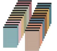 Lincia 24 Pcs 4" x 6" Legal Pad Writing Notepads Small Legal Pad College Ruled 30 Sheets Multiple Color Lined Note for Work 80 Gsm Paper for Grocery List Shopping List(Fresh Color)