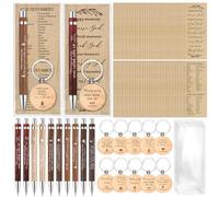 Lincia 50 Sets Christian Gift Bulk Bible Verse Bamboo Pens Bible Scripture Bookmarks Keychains Church Religious Gifts for Sunday School Teacher Women Men Party Supplies