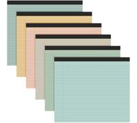 Lincia 6 Pcs 11" x 9.5" Legal Pads College Ruled Notepad Landscape Notebook Horizontal Lined Notebook 80 Gsm Assorted Colors Paper Pastel Writing Pads for School Office, 40 Sheet (Earth Colors)