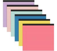 Lincia 6 Pcs 11" x 9.5" Legal Pads College Ruled Notepad Landscape Notebook Horizontal Lined Notebook 80 Gsm Assorted Colors Paper Pastel Writing Pads for School Office, 40 Sheet (Childish Color)