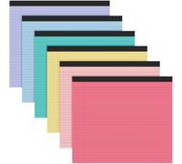 Lincia 6 Pcs 11" x 9.5" Legal Pads College Ruled Notepad Landscape Notebook Horizontal Lined Notebook 80 Gsm Assorted Colors Paper Pastel Writing Pads for School Office, 40 Sheet (Macaron Colors)