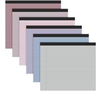 Lincia 6 Pcs 11" x 9.5" Legal Pads College Ruled Notepad Landscape Notebook Horizontal Lined Notebook 80 Gsm Assorted Colors Paper Pastel Writing Pads for School Office, 40 Sheet (Classic Color)