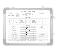 Lincia Dry Erase Gym Whiteboard Fitness Tracker Workout Calendar Planner Dry Erase Hanging Removable to Do List for Wall Whiteboard with Aluminum Frame for Gym Fitness Program (24 * 18 Inch)