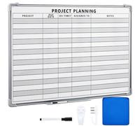 Lincia Project Planning Dry Erase Whiteboard Magnetic Dry Erase Board with Lines Sliding Marker Tray Aluminum Frame White Board Planner for Wall Scheduling(36"x24",Project Planning Horizontal)