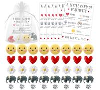 Lincia Valentines Day Gifts Bulk for Employee Coworkers Emotional Positivity Support Gift Bulk Inspirational Encouragement Card Pocket Resin Mini Ornament Appreciation Staff Office(20 Sets,Cute)