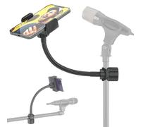 LINCO Mic Stand Phone Holder, Flexible Adjustable iPhone Music Stands Phone Holders for iPhone 17 16 15 14 13 12 MAX Pro Samsung Galaxy All Smartphones with O Clamp PC001