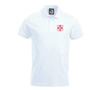 Lincoln 1940-1950s Retro Football Polo Embroidered Logo White