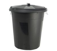 Lincoln Dustbin and Lid - Black - 50 Litre