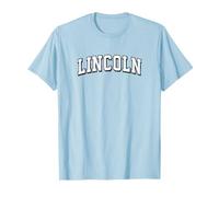 Lincoln California Vintage Athletic Sports B&W Print T-Shirt