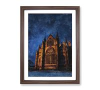 Lincoln Cathedral In England Framed Wall Art Print A3 Walnut