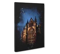 Lincoln Cathedral in England Paint Splash Canvas Print | Gallery Wrapped 30mm Frame Wall Art | 30x20 inches | Ready to Hang | Modern Cityscape Picture | Living Room Bedroom Lounge Office