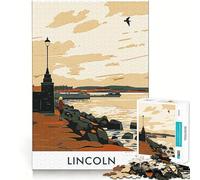 Lincoln Cityscape Hard Jigsaw Puzzle for Adults 1000 Pieces Recall Boost Accurate Cut Real Challenge Home Art (50x75cm)