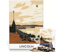 Lincoln Cityscape Hard Jigsaw Puzzle for Adults 1000 Pieces Recall Boost Accurate Cut Real Challenge Home Art (50x75cm)
