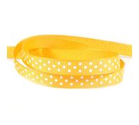 Lincoln Crafts - 10mm Polka Dot Grosgrain Ribbon Full 100 Yard Rolls, Gold