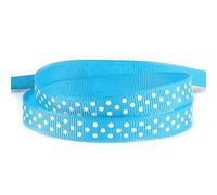 Lincoln Crafts - 10mm Polka Dot Grosgrain Ribbon Full 100 Yard Rolls, Turquoise