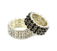 Lincoln Diamante Plaiting Bands (Pack Of 20) Silver (One Size)