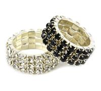 LINCOLN Diamante Plaiting Bands, Black, 5 per pack