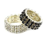 Lincoln Diamante Plaiting Bands - Silver - 5 per bag