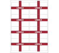 Lincoln England Flag Rectangular Matt Paper Stickers A4 Sheet of 8 (Each Sticker is 99mm x 68mm)