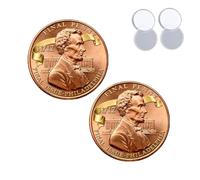 Lincoln Final Penny Collectible Coin, Double-Sided Design, Historic “Last Year of The Cent” Keepsake, for History Buffs, Coins Collectors & Inspirational Keepsake (2Pcs-A)