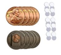 Lincoln Final Penny Collectible Coin, Double-Sided Design, Historic “Last Year of The Cent” Keepsake, for History Buffs, Coins Collectors & Inspirational Keepsake (10Pcs-C)