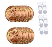 Lincoln Final Penny Collectible Coin, Double-Sided Design, Historic “Last Year of The Cent” Keepsake, for History Buffs, Coins Collectors & Inspirational Keepsake (10Pcs-A)