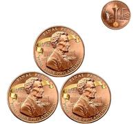 Lincoln Final Penny Collectible Coin - Historic “Last Year of The Cent” Keepsake, The Last Cent 1909-2025 Tribute Lincoln Penny Commemorative Token, Gifts for History & Coin Enthusiasts (3 Pcs)