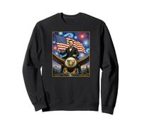 Lincoln Flying Bald Eagle & USA Flag | Patriotic America Art Sweatshirt