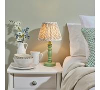 lincoln garden green 20cm shade wood table lamp in cotswold green
