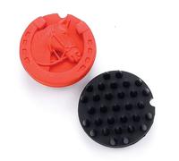 Lincoln Horse Head Rubber Curry Comb - Red