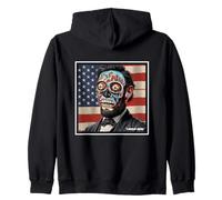 Lincoln Knew US USA President Zombie Alien Horror Graphic Zip Hoodie