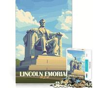 Lincoln Memorial Poster Jigsaw Puzzles 1000 Pieces for Teenagers Creative Play Real Thick Real Challenge (38x52cm)