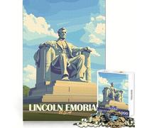 Lincoln Memorial Poster Jigsaw Puzzles 1000 Pieces for Teenagers Creative Play Real Thick Real Challenge (38x52cm)