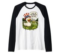 Lincoln Memorial Reflecting Pool American Duck Satire Raglan Baseball Tee
