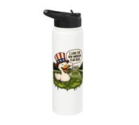 Lincoln Memorial Reflecting Pool American Duck Satire Stainless Steel Insulated Water Bottle