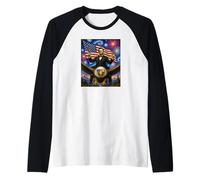 Lincoln on Eagle & Guns USA Flag America 250 4th of July Raglan Baseball Tee