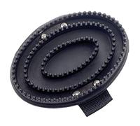 Lincoln Rubber Curry Comb with Web Handle - Horse & Pony Grooming - Black