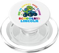 Lincoln Schoolchild personalized Back to School Dino Truck PopSockets PopGrip for MagSafe
