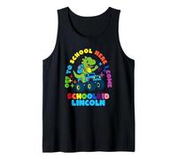 Lincoln Schoolchild Personalized Back to School Dino Truck Tank Top