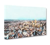 Lincoln Skyline In England Canvas Print | Gallery Wrapped 30mm Frame Wall Art | 20x14 inches | Ready to Hang | Modern Cityscape Picture | Living Room Bedroom Lounge Office