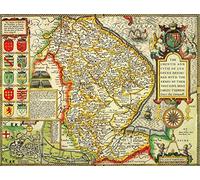 Lincolnshire Historical Map 1000 Piece Jigsaw Puzzle (1610). Free print!