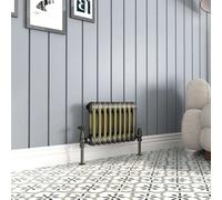 Lincolnshire Radiators Antique Brass Double Column Horizontal Steel Radiator - 600X590mm